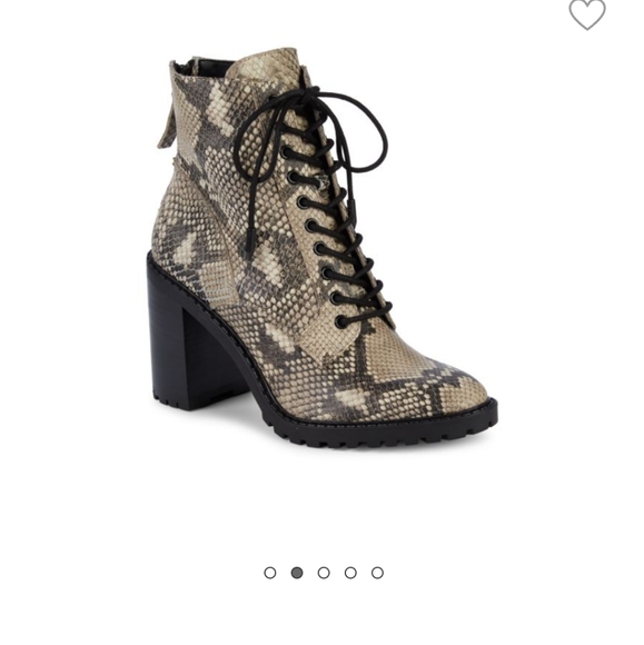 -Dolce Vita Norma leather snake print back zip combat boots - Picture 10 of 10